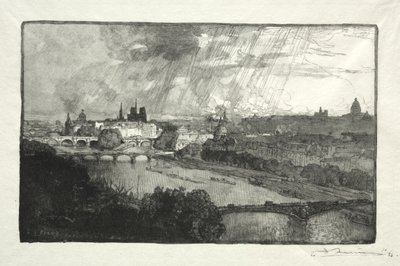 París, visto desde el Pabellón de Flore de Auguste Louis Lepère