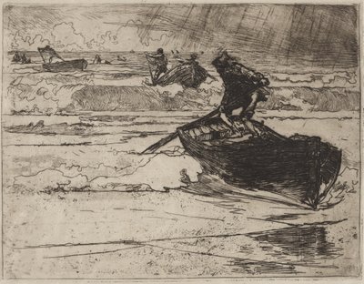 Pescadores huyendo de la tormenta de Auguste Louis Lepère
