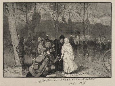 Salida del Teatro del Chatelet de Auguste Louis Lepère