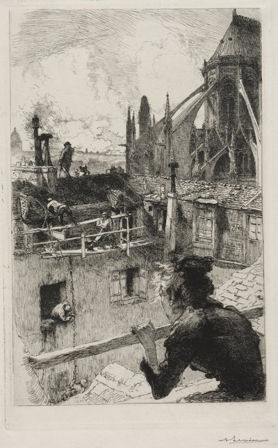 Sobre los tejados cerca de Notre Dame de Auguste Louis Lepère