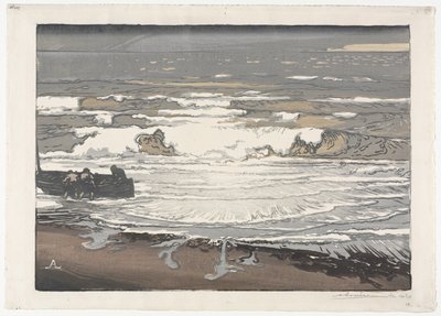 Las Olas Rompiendo, Marea de Septiembre de 1901 de Auguste Louis Lepère