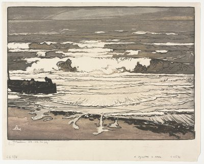 Las olas rompientes, marea de septiembre de 1901 de Auguste Louis Lepère