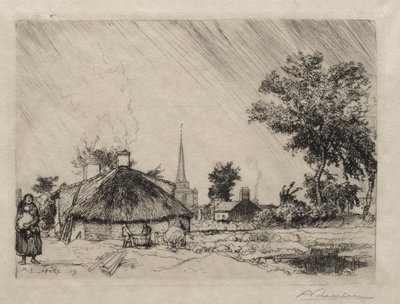 La lluvia: St. Jean-de-Monte de Auguste Louis Lepère