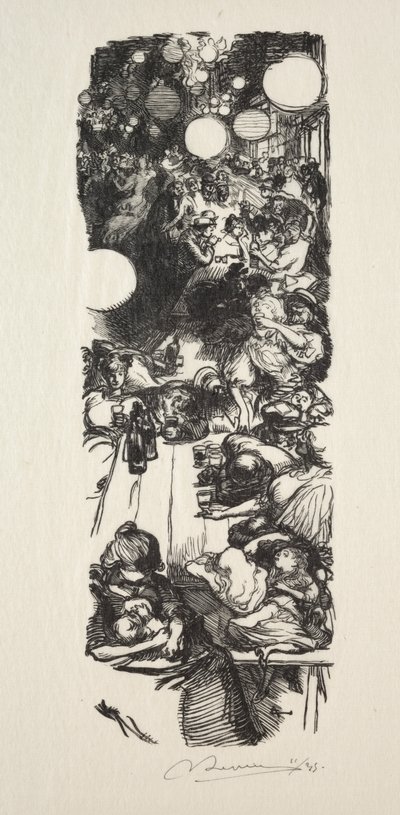 14 de julio, Rue de Belleville, medianoche de Auguste Louis Lepère