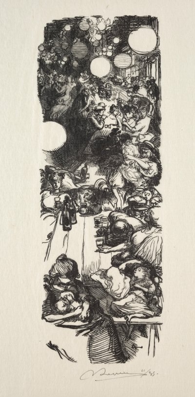 14 de julio, Rue de Belleville, medianoche de Auguste Louis Lepère
