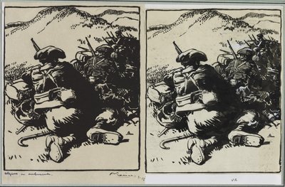 Alpins en ambuscade de Auguste Louis Lepère