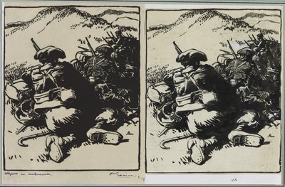 Alpins en emboscada, 1914 de Auguste Louis Lepère