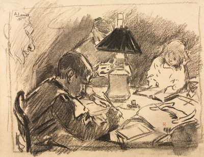Alrededor de la lámpara, 1888 de Auguste Louis Lepère