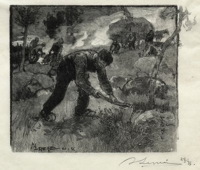 Arracheurs de bruyères, 1887 de Auguste Louis Lepère