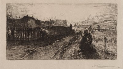 Aux Fortifications, Porte de Versailles, 1890 de Auguste Louis Lepère