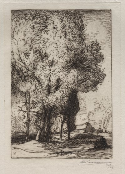 Cabaña entre los álamos de Auguste Louis Lepère