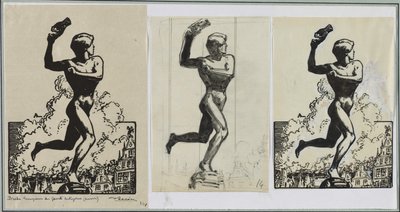 Brado, vencedor de los gigantes Antigoras, 1914 de Auguste Louis Lepère