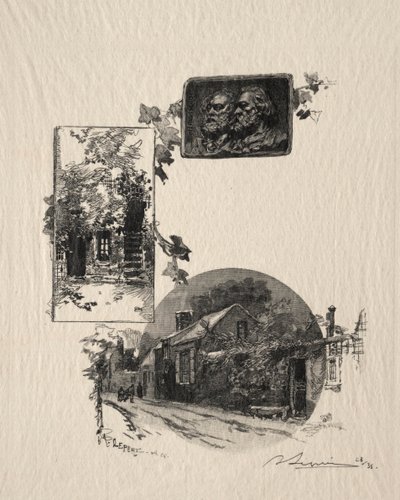 Entrada del taller Rousseau y la Casa de Millet de Auguste Louis Lepère