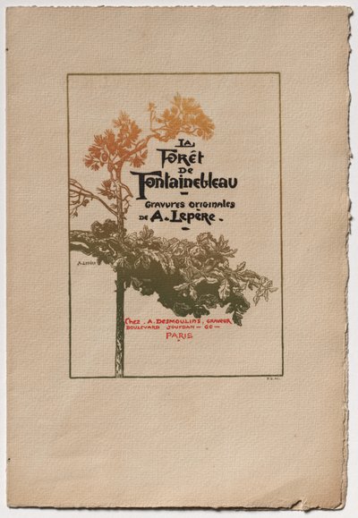 Bosque de Fontainebleau: anuncio de "Bosque de Fontainebleau" de Auguste Louis Lepère
