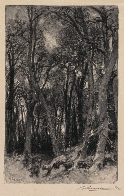 Bosque de Fontainebleau: Le Bas-Bréau, 1890 de Auguste Louis Lepère