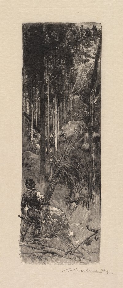 Bosque de Fontainebleau: tala de pinos de Auguste Louis Lepère