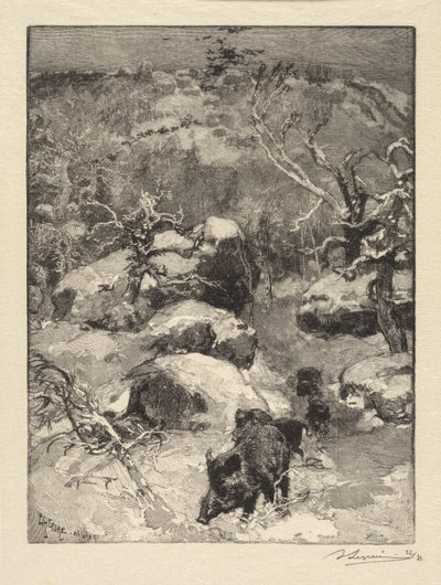 Bosque de Fontainebleau: Acantilado de Cuvier-Châtillon de Auguste Louis Lepère