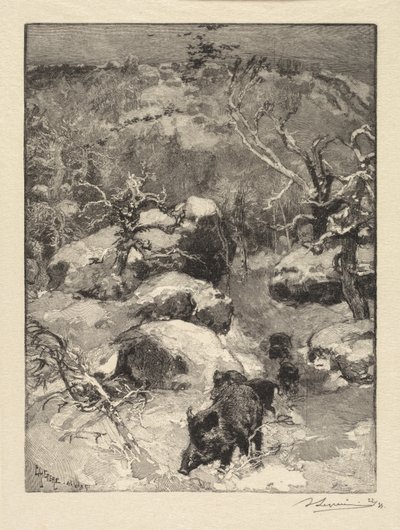 Bosque de Fontainebleau: Acantilado Cuvier-Châtillon de Auguste Louis Lepère