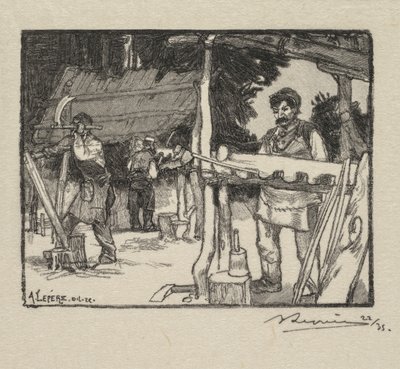 Bosque de Fontainebleau: Fabricante de listones La Forêt de Fontainebleau: Le Fabricant de lattes, 189 de Auguste Louis Lepère