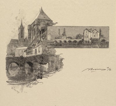Bosque de Fontainebleau: Moret, el molino de madera de Auguste Louis Lepère