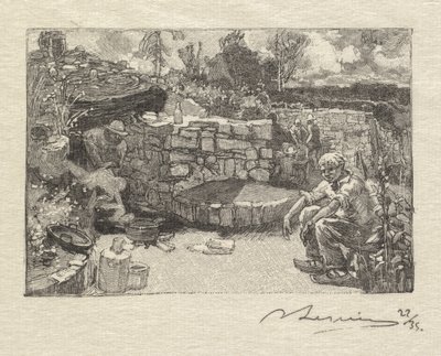 Bosque de Fontainebleau: Cabaña del cantero, 1890 de Auguste Louis Lepère