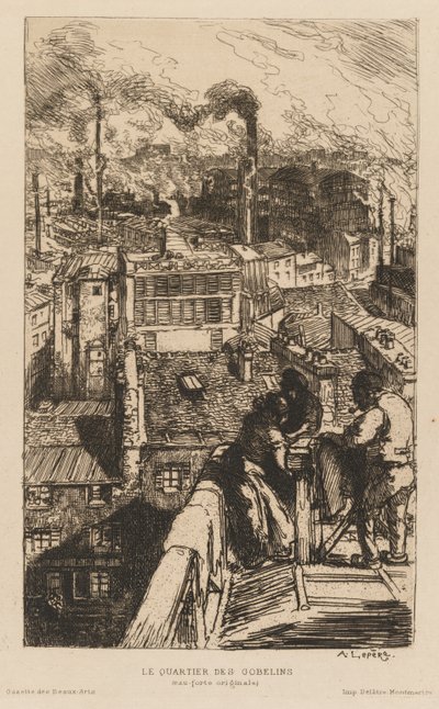 Gazette des Beaux-Arts: Le Quartier des Gobelins, 1889 de Auguste Louis Lepère