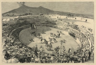 Italia. El festival de Pompeya, El circo de los gladiadores, 1884 de Auguste Louis Lepère