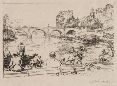 LAbreuvoir en Pont Marie, 1912 de Auguste Louis Lepère