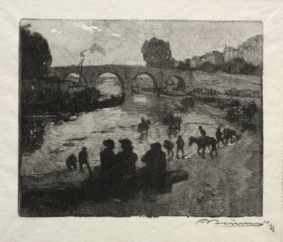 El Abrevadero del Puente Marie de Auguste Louis Lepère