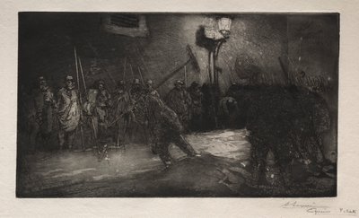 El llamado de los barrenderos de la noche de Auguste Louis Lepère