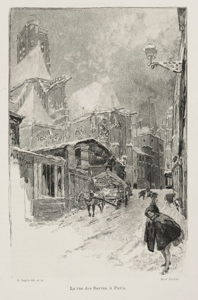 La Rue des Barres, París de Auguste Louis Lepère