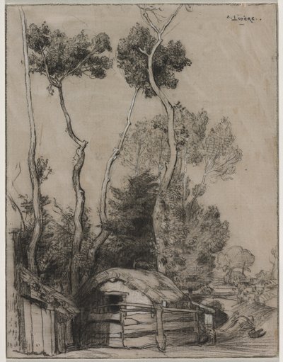 Paisaje con casas de campo de Auguste Louis Lepère