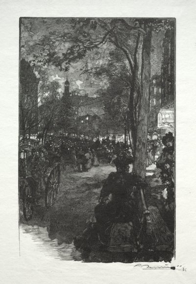 Le Boulevard Montmartre, le Soir de Auguste Louis Lepère