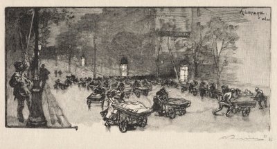 Le Boulevard, au coin du Fauborg  Montmartre de Auguste Louis Lepère
