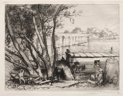 El puente de Poissy de Auguste Louis Lepère