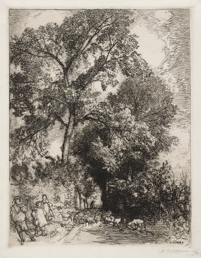 Le Retour du Troupeau, Crèvecœur, 1913 de Auguste Louis Lepère