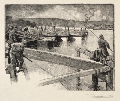 El garaje de los barcos-ómnibus de Auguste Louis Lepère