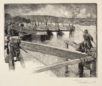 El garaje de los barcos-ómnibus de Auguste Louis Lepère
