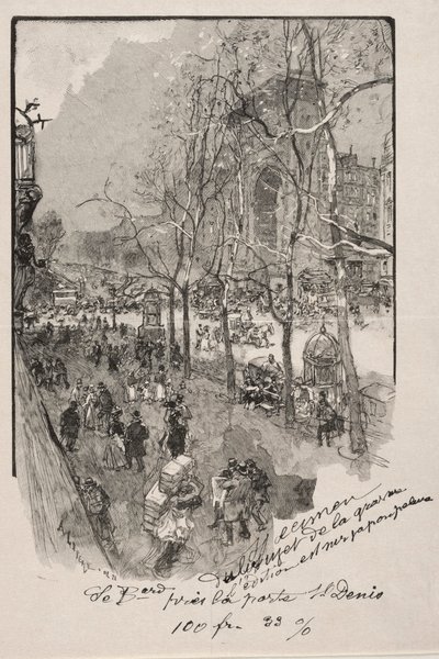 Los bulevares, cerca de la Puerta St. Denis de Auguste Louis Lepère