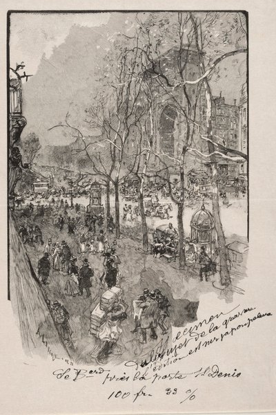 Los bulevares, cerca de la Puerta St. Denis de Auguste Louis Lepère