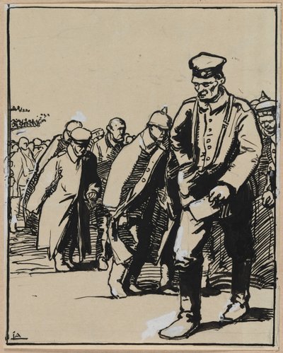 Marcha de un grupo de prisioneros alemanes, 1914 de Auguste Louis Lepère
