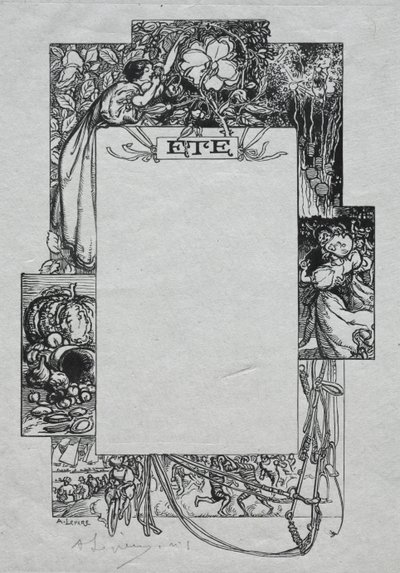 Almanaque de París, 1897: Borde Decorativo, Verano de Auguste Louis Lepère