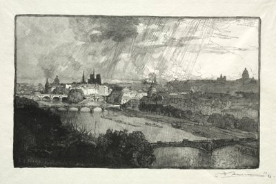 París, visto desde el Pabellón de Flore de Auguste Louis Lepère