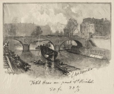 Petit bras au Pont St. Michel de Auguste Louis Lepère