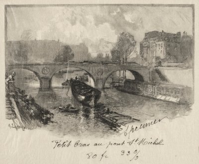 Petit bras au Pont St. Michel de Auguste Louis Lepère