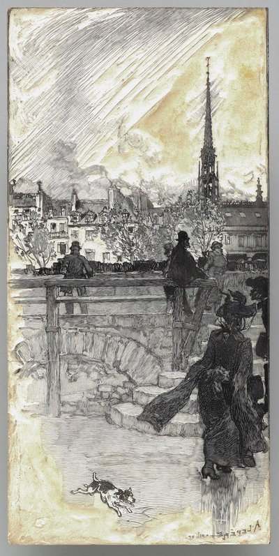 Quai des Grands Augustins, París de Auguste Louis Lepère