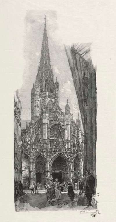 Rouen Ilustrado: Iglesia de San Maclou de Auguste Louis Lepère