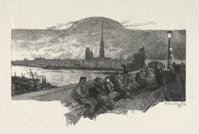 Rouen Ilustrado: El Puente de Piedras, 1896 de Auguste Louis Lepère