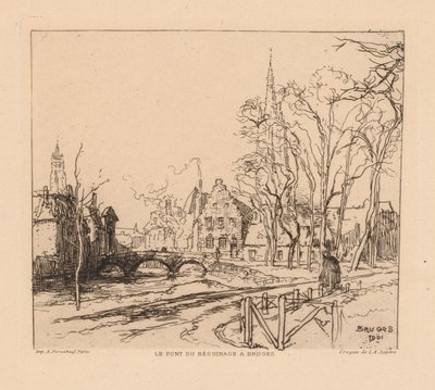 El puente del Beguinaje en Brujas de Auguste Louis Lepère