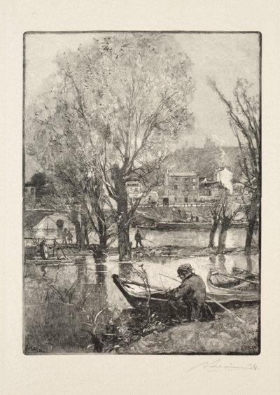 Un rincón de la isla de Billancourt de Auguste Louis Lepère